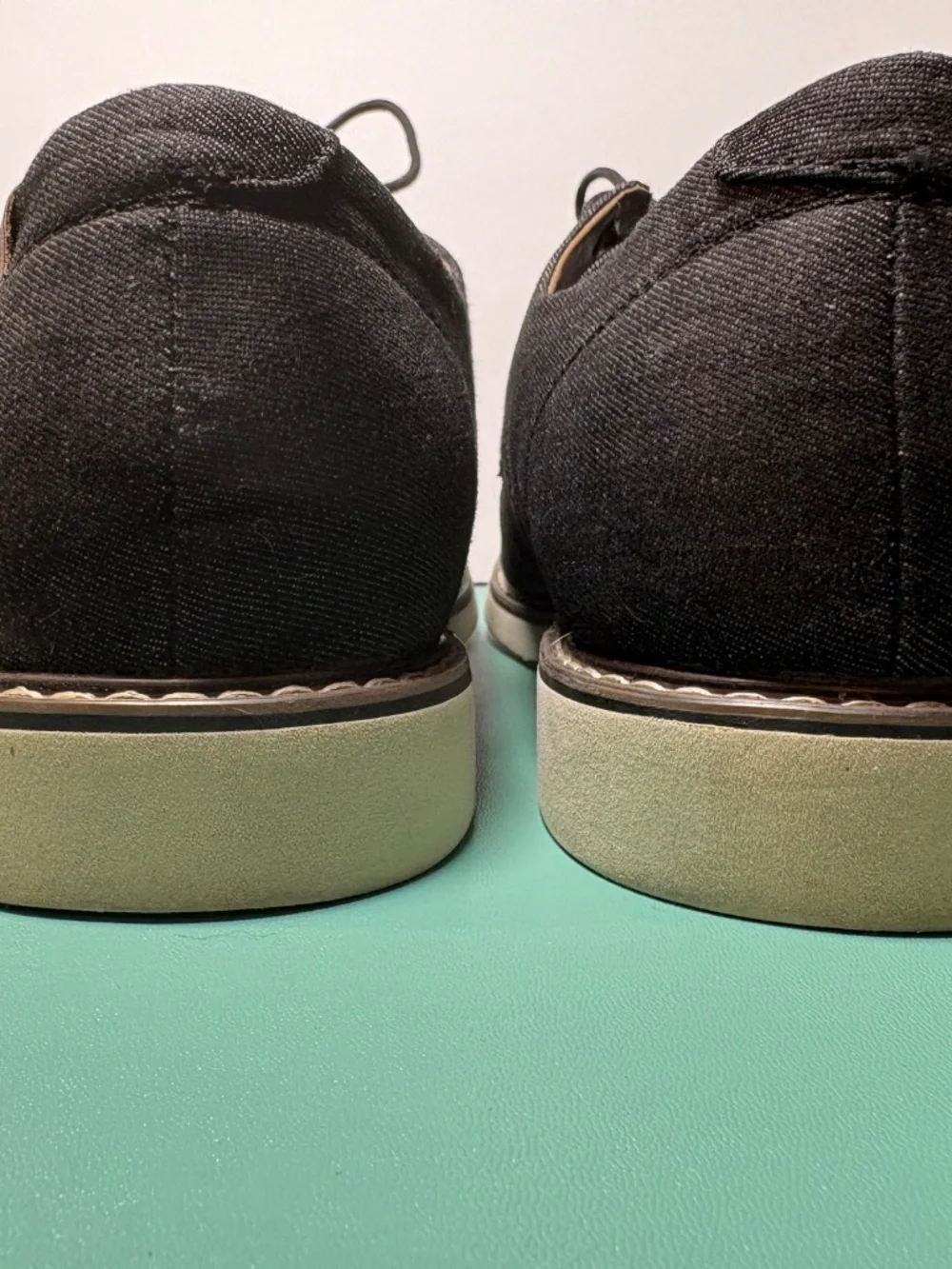 Madden Mens Black Denim Fabric Oxford Shoes size 13